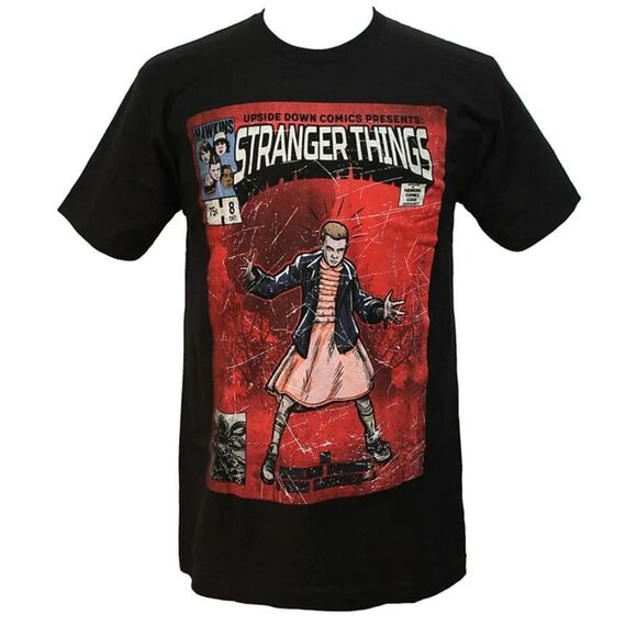 Stranger Things Eleven Comic Book Black Short Sleeve Shirt size Small - Picture 1 of 10